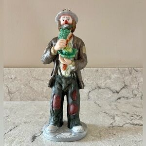 Vintage Emmet Kelly Jr. Hobo Clown Fine Porcelain Figurine Eating Cabbage